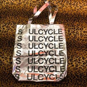 Soul cycle 🚲 silver metallic tote bag